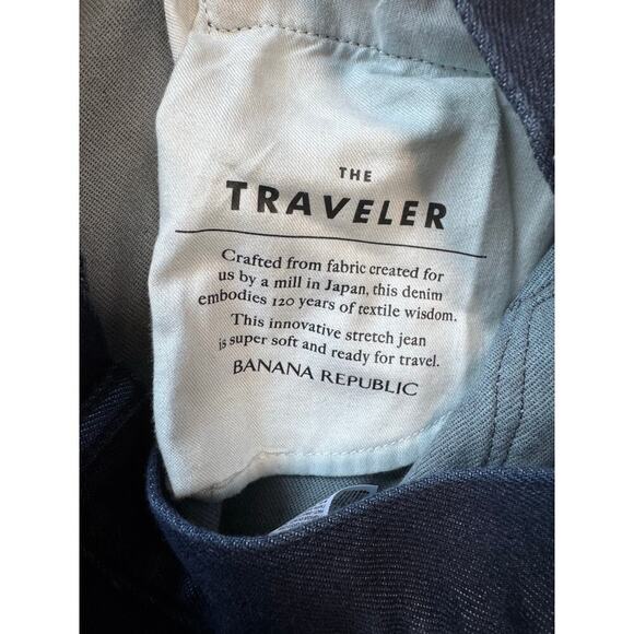 Banana Republic "The Traveler" size 32X36, Men's Blue Denim Jeans/Pants, Slim - Picture 5 of 11